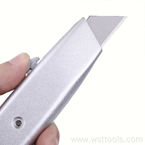 Retractable Box Cutter with Heavy Duty Aluminum Shell